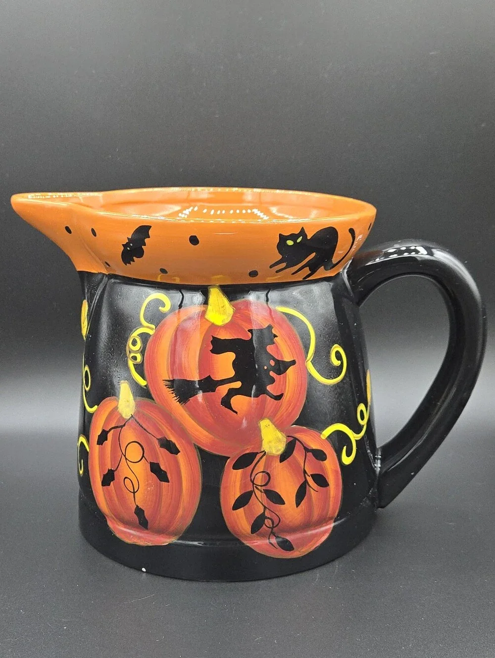 Gates Ware Halloween Witch & Cat Pitcher